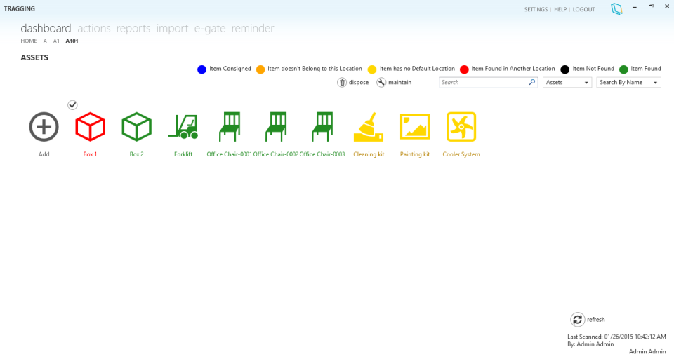 screenshot of Fixed Assets Tracking